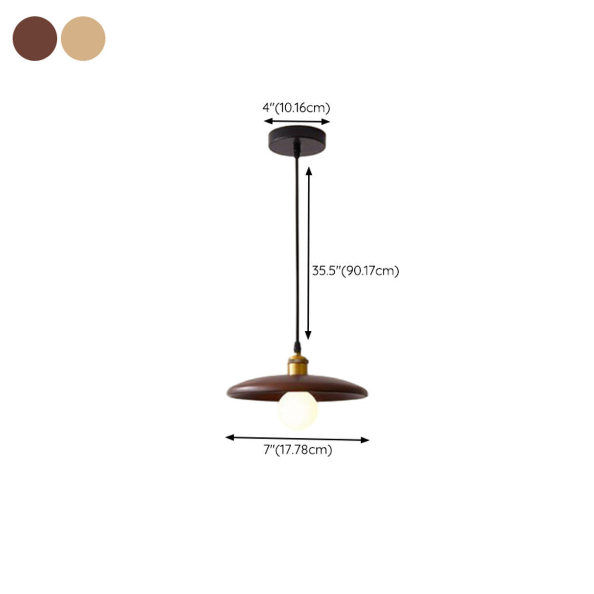 Modern Wood Flat Disc Warehouse Pendant Lights 