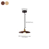 Modern Wood Flat Disc Warehouse Pendant Lights #size