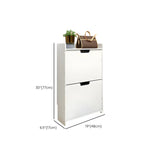 Modern Wood Free Standing White Drop Front Shoe Cabinet Image - 22