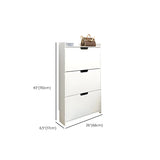 Modern Wood Free Standing White Drop Front Shoe Cabinet Image - 26