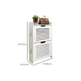 Modern Wood Free Standing White Drop Front Shoe Cabinet Image - 28