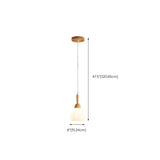 Modern Wood Glass Globe Dining Room Pendant Light Image - 16