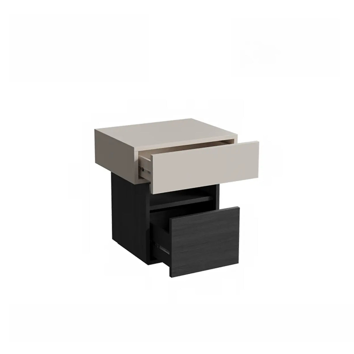 Modern Wood Nightstand with Storage Drawer and Shelf Image - 11