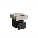 Modern Wood Nightstand with Storage Drawer and Shelf Image - 11