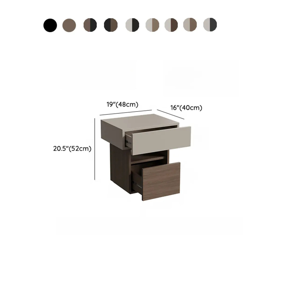 Modern Wood Nightstand with Storage Drawer and Shelf 