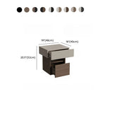 Modern Wood Nightstand with Storage Drawer and Shelf #size