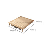 Modern Wood Square Natural Queen Storage Panel Bed #size