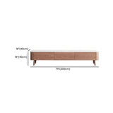 Modern Wood TV Stand with Marble Top and Storage Drawers #size