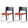 Modern Wood Velvet Open Back Armless Stackable Dining Chair Image - 7