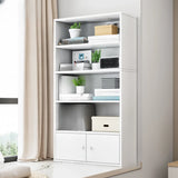 Modern Wood Vertical Barrister Storage Bookcase White Image - 16