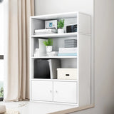 Modern Wood Vertical Barrister Storage Bookcase White Image - 17