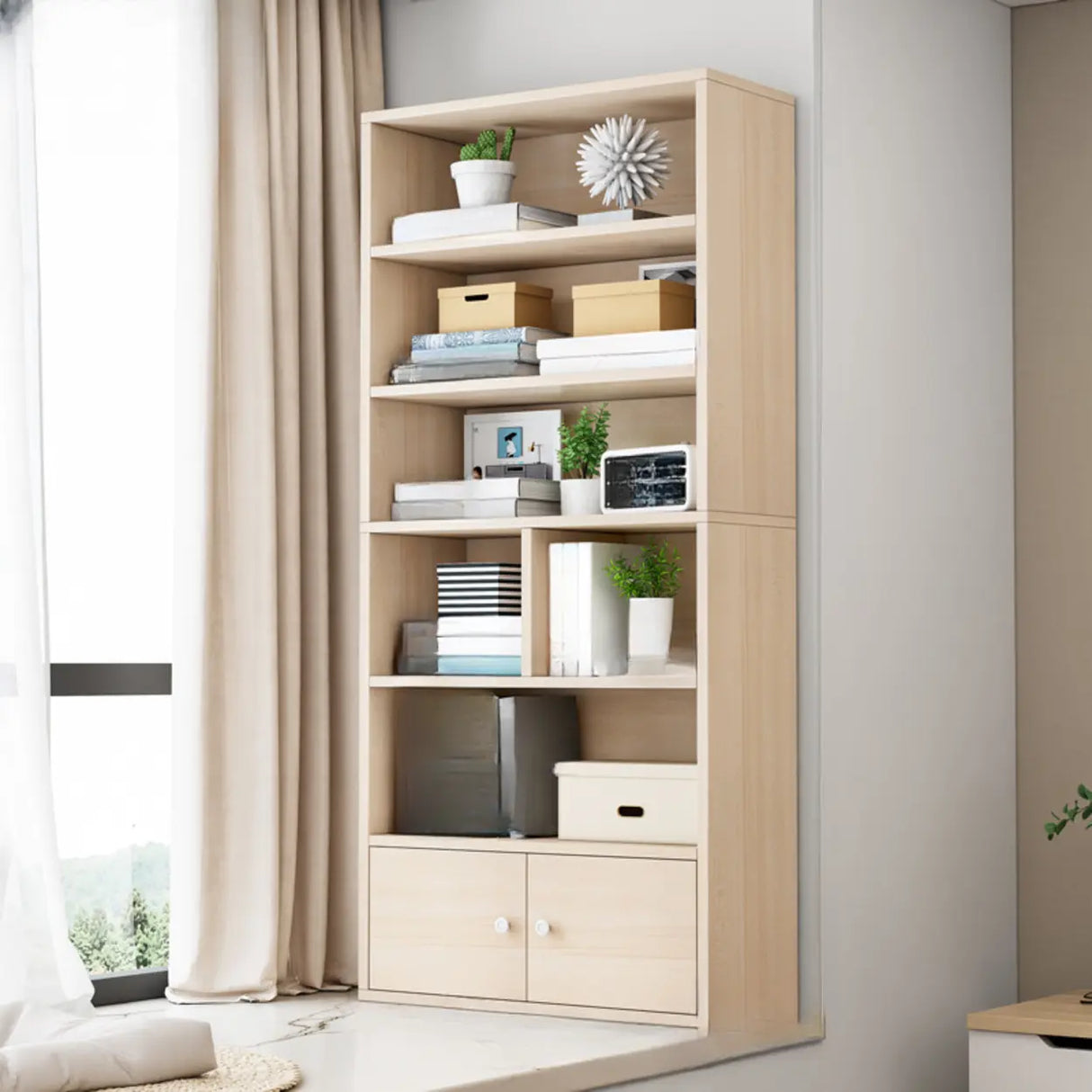 Modern Wood Vertical Barrister Storage Bookcase White Image - 19