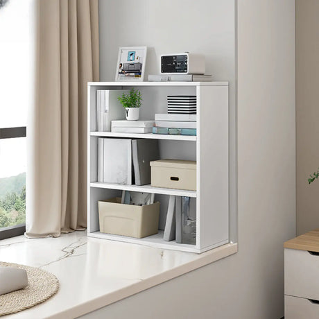 Modern Wood Vertical Barrister Storage Bookcase White Image - 2
