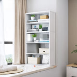 Modern Wood Vertical Barrister Storage Bookcase White Image - 24