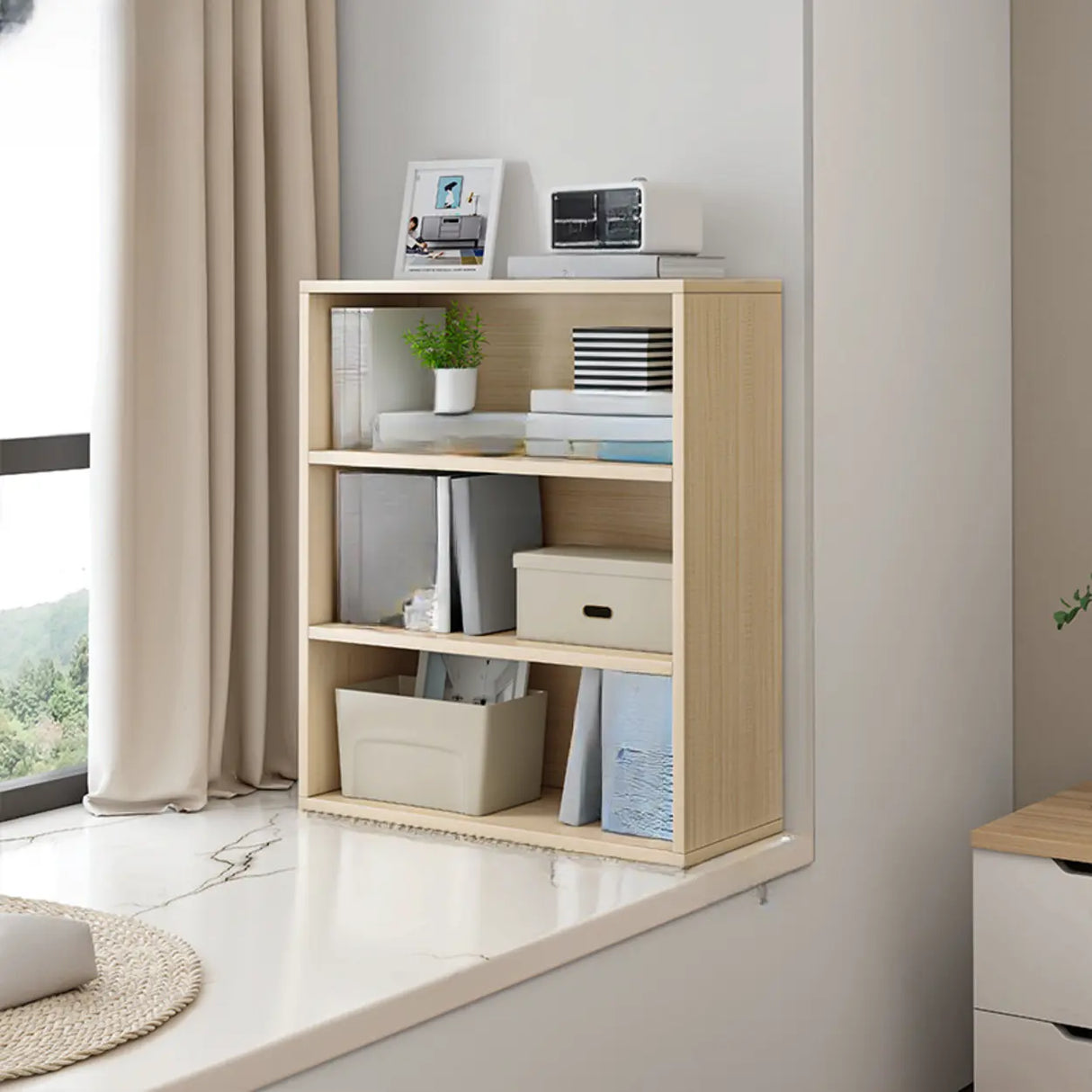 Modern Wood Vertical Barrister Storage Bookcase White Image - 26