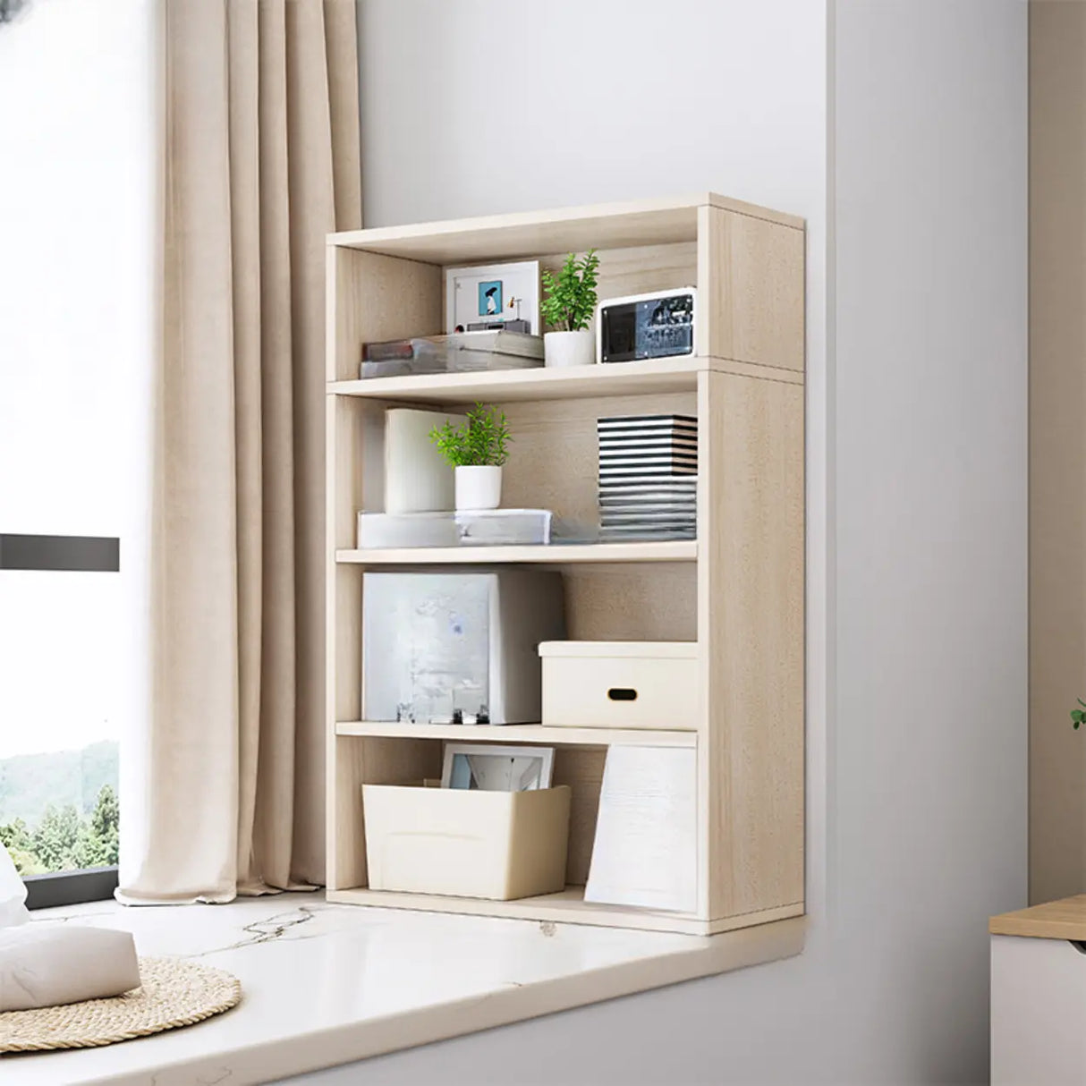 Modern Wood Vertical Barrister Storage Bookcase White Image - 27
