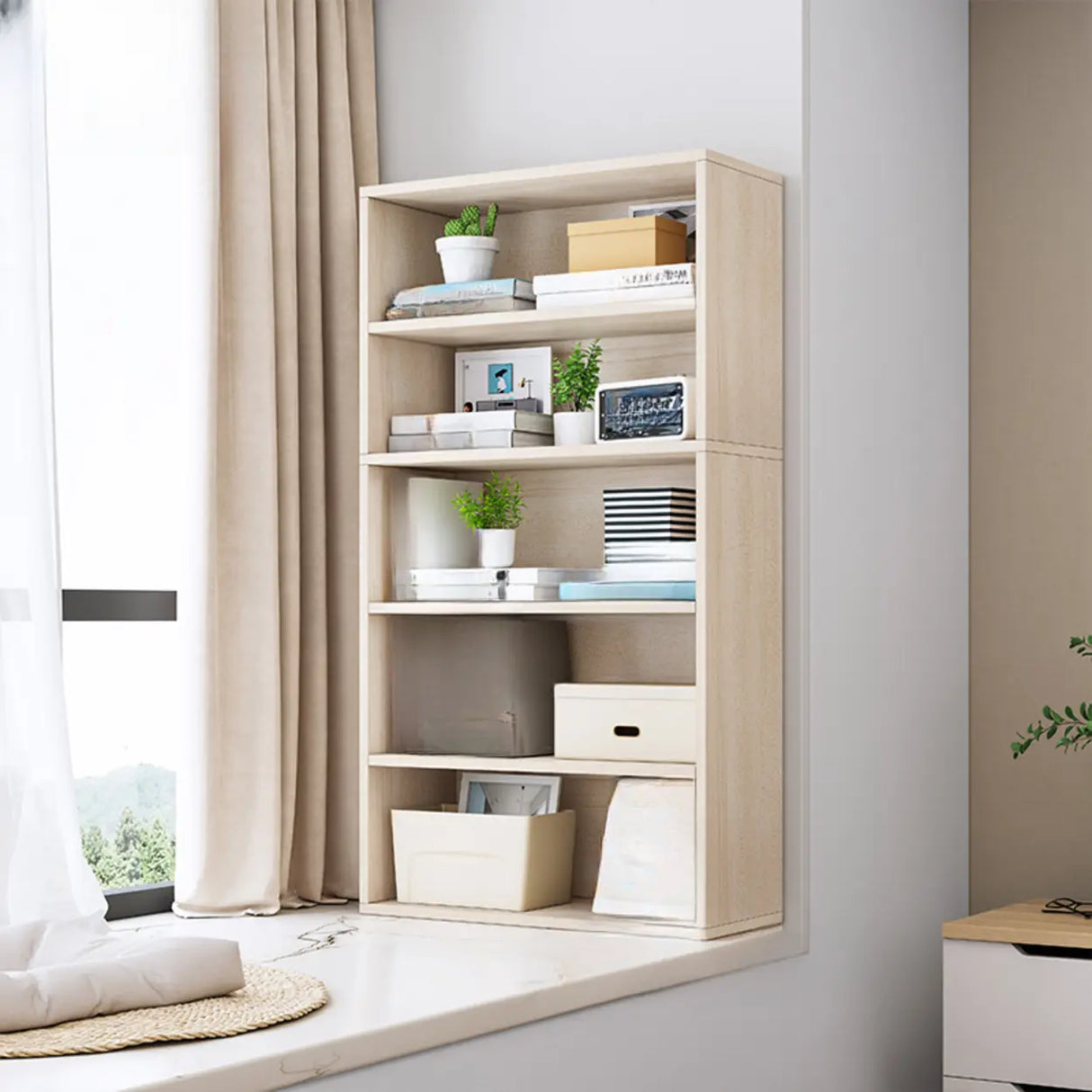Modern Wood Vertical Barrister Storage Bookcase White Image - 28