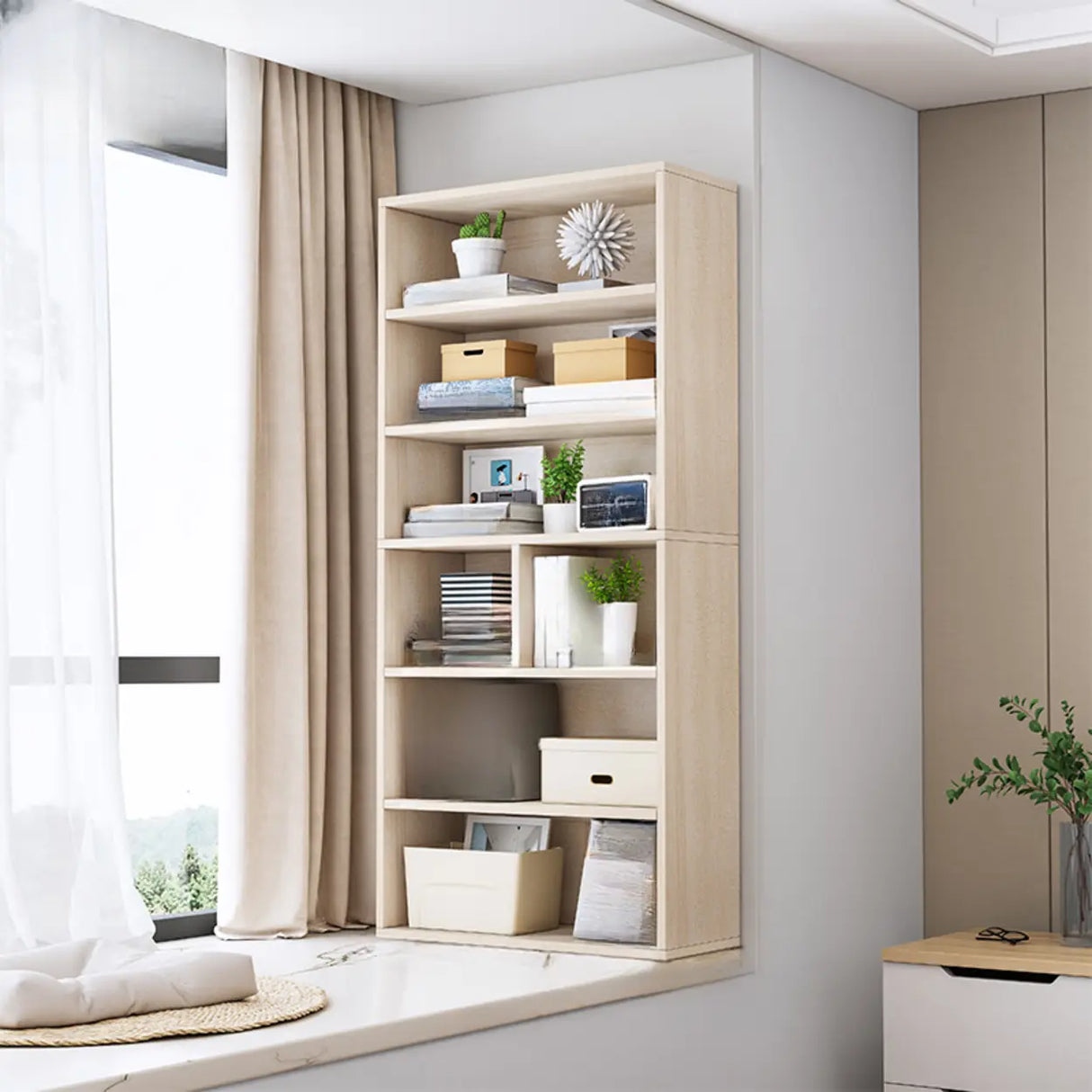 Modern Wood Vertical Barrister Storage Bookcase White Image - 29