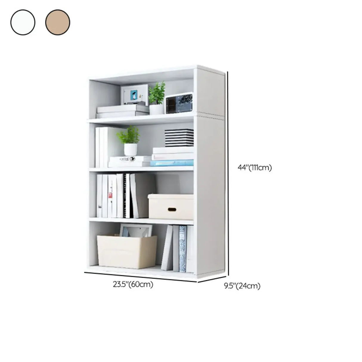 Modern Wood Vertical Barrister Storage Bookcase White Image - 31