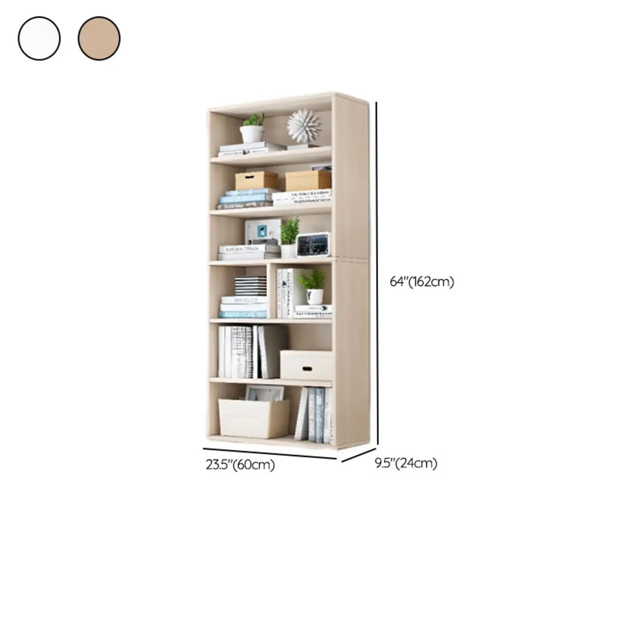Modern Wood Vertical Barrister Storage Bookcase White Image - 33
