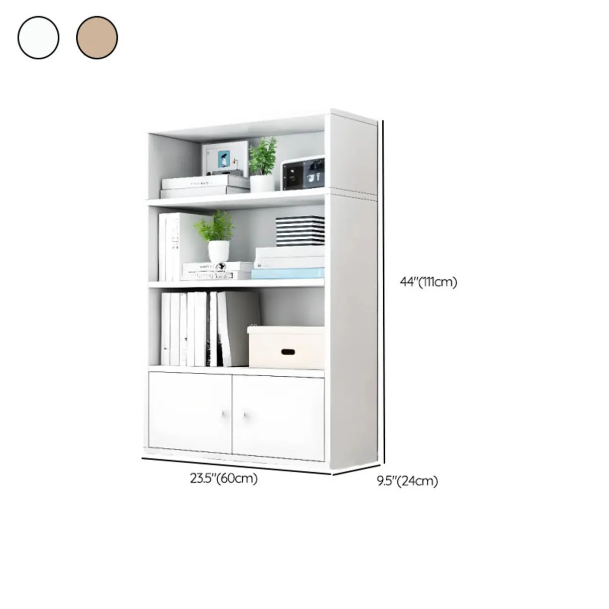 Modern Wood Vertical Barrister Storage Bookcase White Image - 38