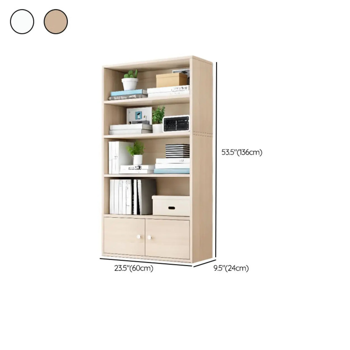 Modern Wood Vertical Barrister Storage Bookcase White Image - 39