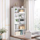 Modern Wood Vertical Barrister Storage Bookcase White Image - 4