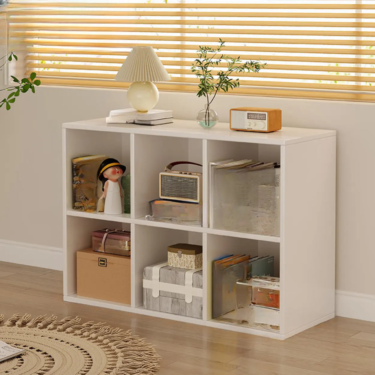 Modern Wood Vertical Barrister Storage Bookcase White Image - 5