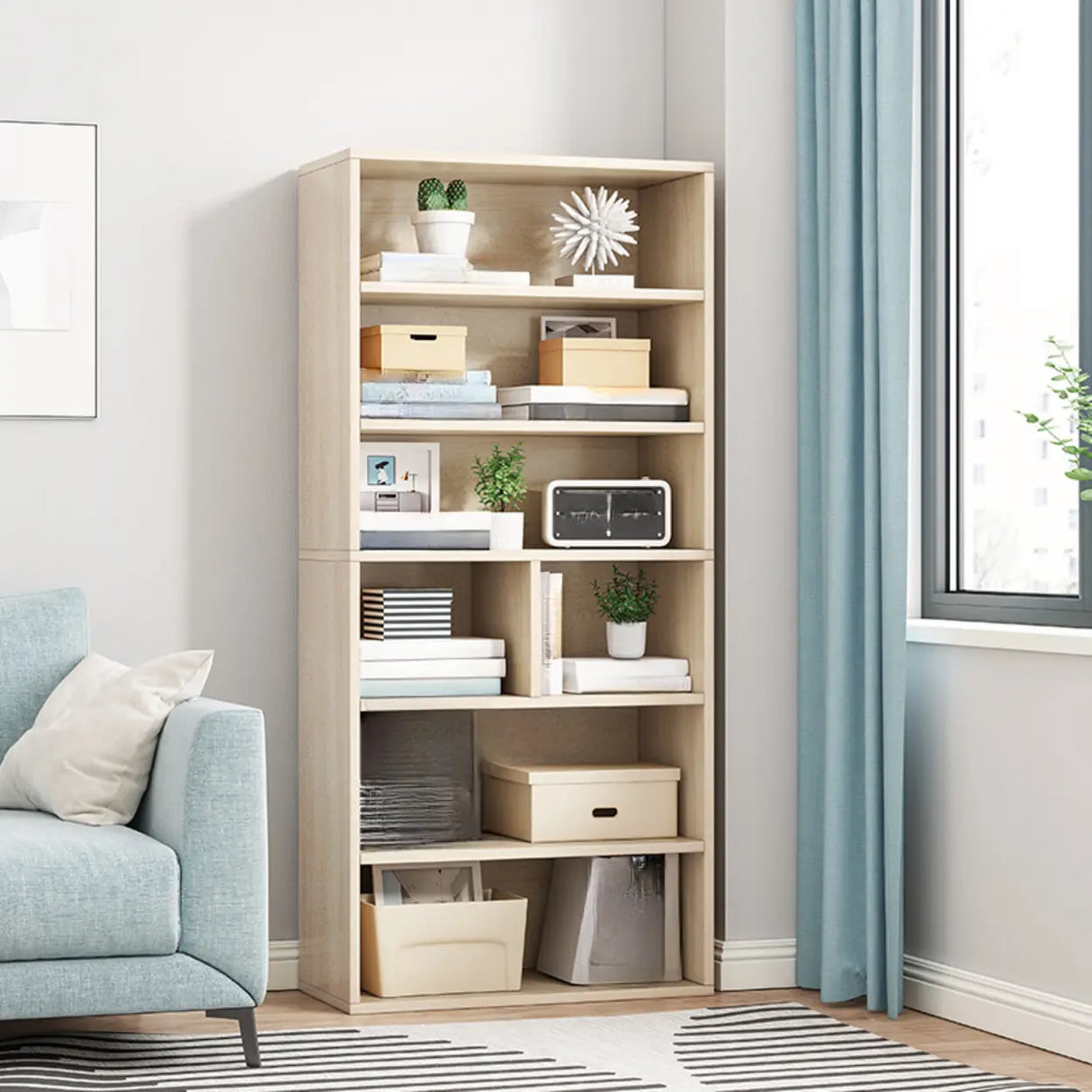 Modern Wood Vertical Barrister Storage Bookcase White Image - 6