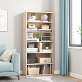 Modern Wood Vertical Barrister Storage Bookcase White Image - 6