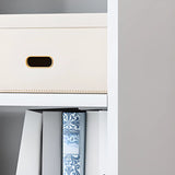 Modern Wood Vertical Barrister Storage Bookcase White Image - 7