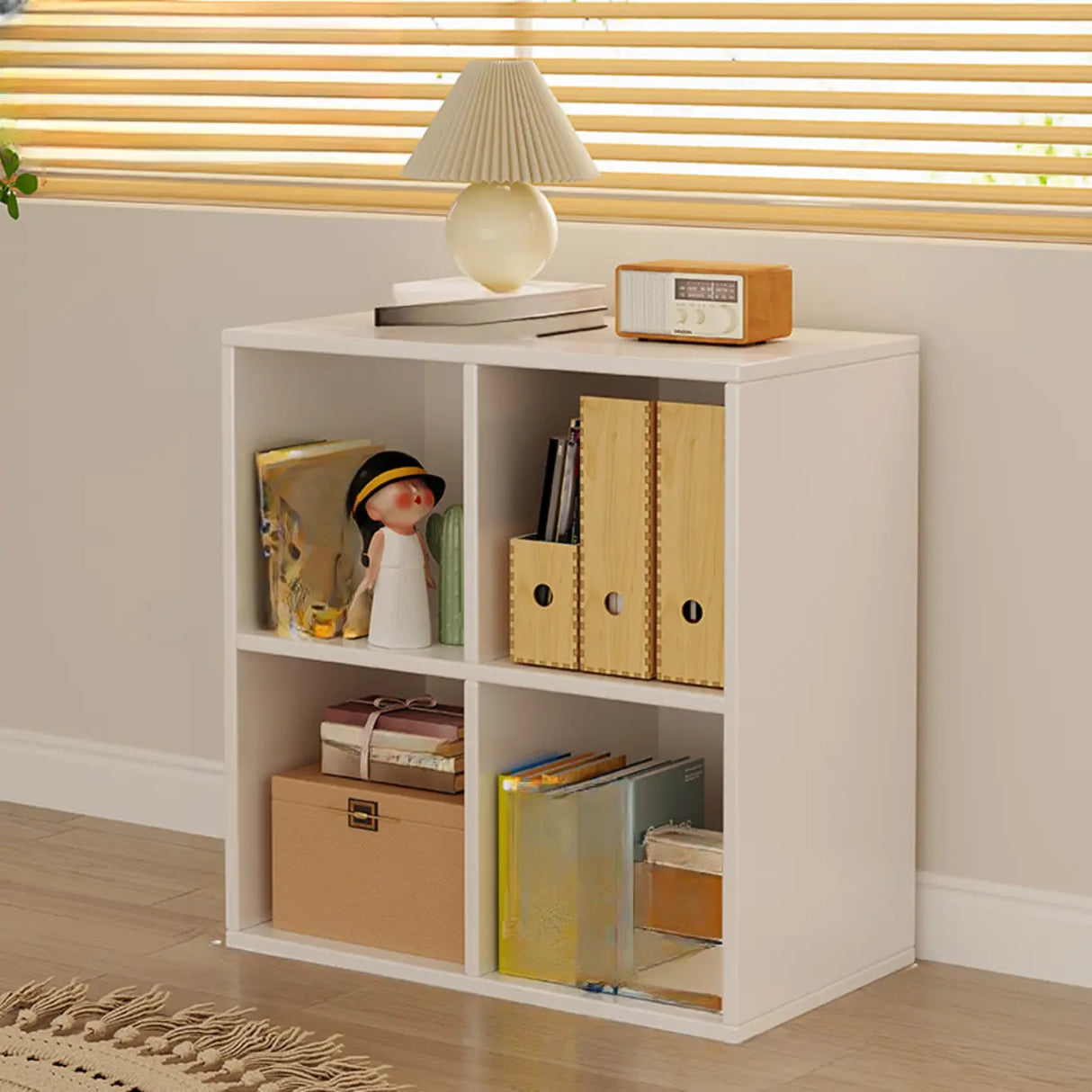 Modern Wood Vertical Barrister Storage Bookcase White Image - 8