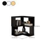 Modern Wood Vertical Standard Corner Storage Bookcase #size