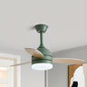 Modern Wooden Blades White Ceiling Fan with LED Light Image - 15
