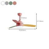 Modern Wooden Blades White Ceiling Fan with LED Light Image - 28