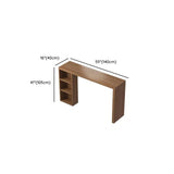 Modern Wooden Breakfast Bar Table with Storage Shelves Image - 11