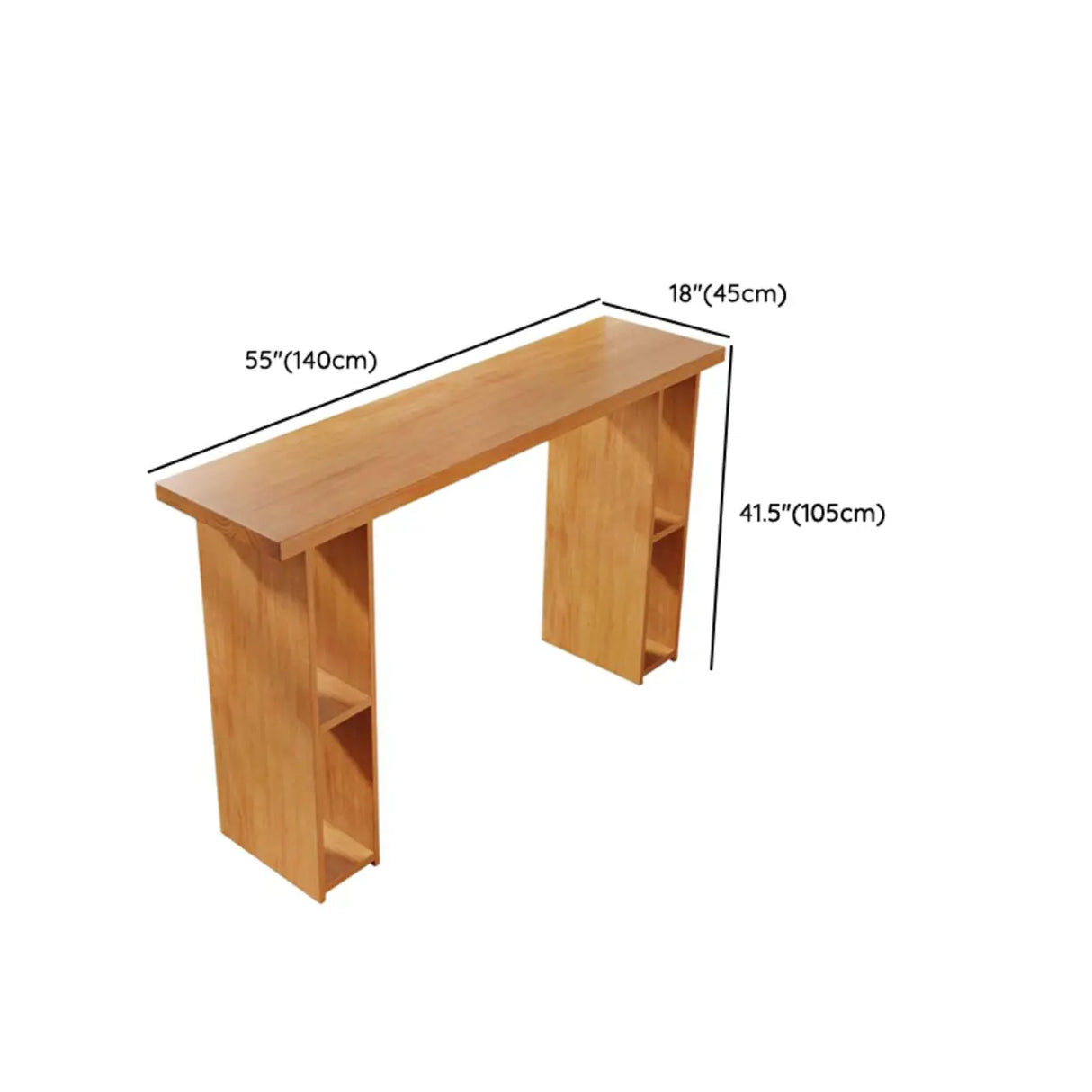 Modern Wooden Home Bar Table with Storage Shelves Image - 10