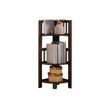 Modern Wooden Open-Back Corner Narrow Bookcase Black Image - 2