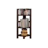 Modern Wooden Open-Back Corner Narrow Bookcase Black Image - 2