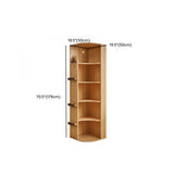 Modern Wooden Open-Back Corner Narrow Bookcase Black #size