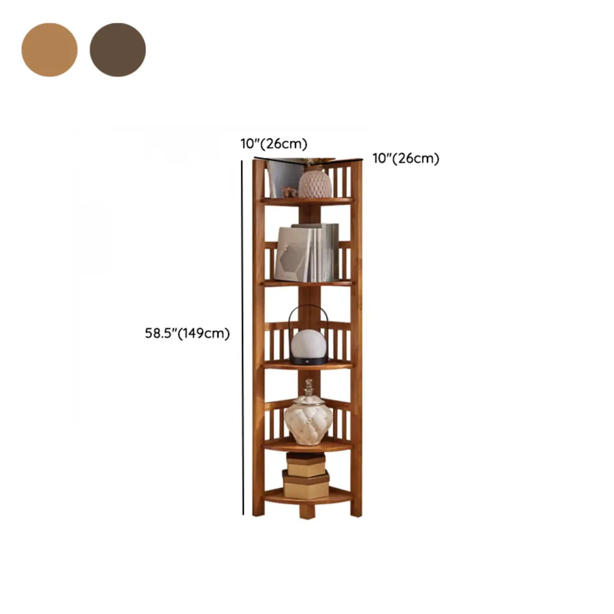 Modern Wooden Open-Back Corner Narrow Bookcase Black Image - 21