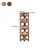 Modern Wooden Open-Back Corner Narrow Bookcase Black Image - 21