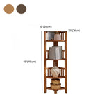 Modern Wooden Open-Back Corner Narrow Bookcase Black Image - 22