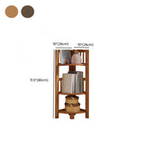 Modern Wooden Open-Back Corner Narrow Bookcase Black Image - 23