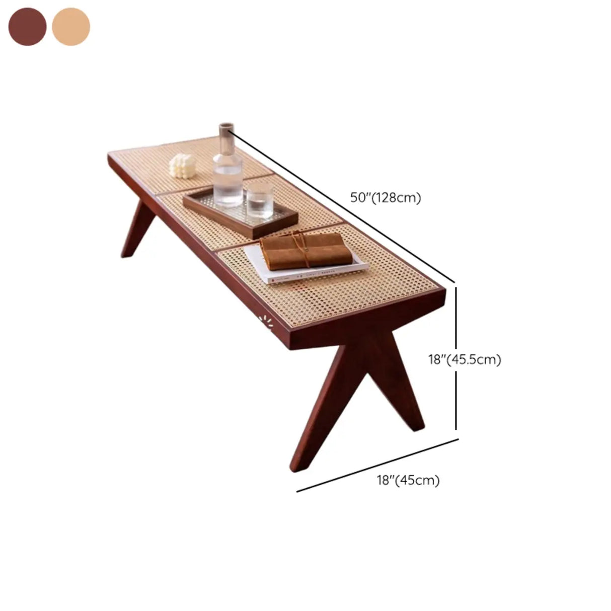 Modern Wooden Woven Bench for Home Entryway or Living Room 