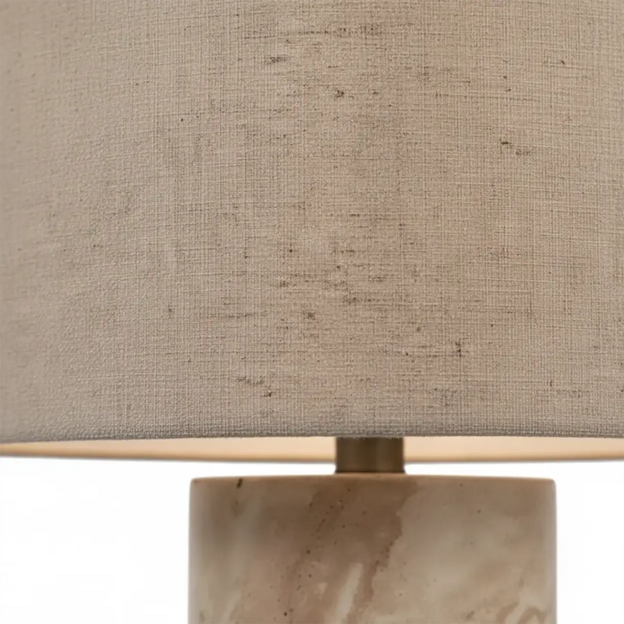 Modern Yellow Travertine Cylindrical Shade Table Lamp Image - 5