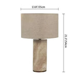 Modern Yellow Travertine Cylindrical Shade Table Lamp #size