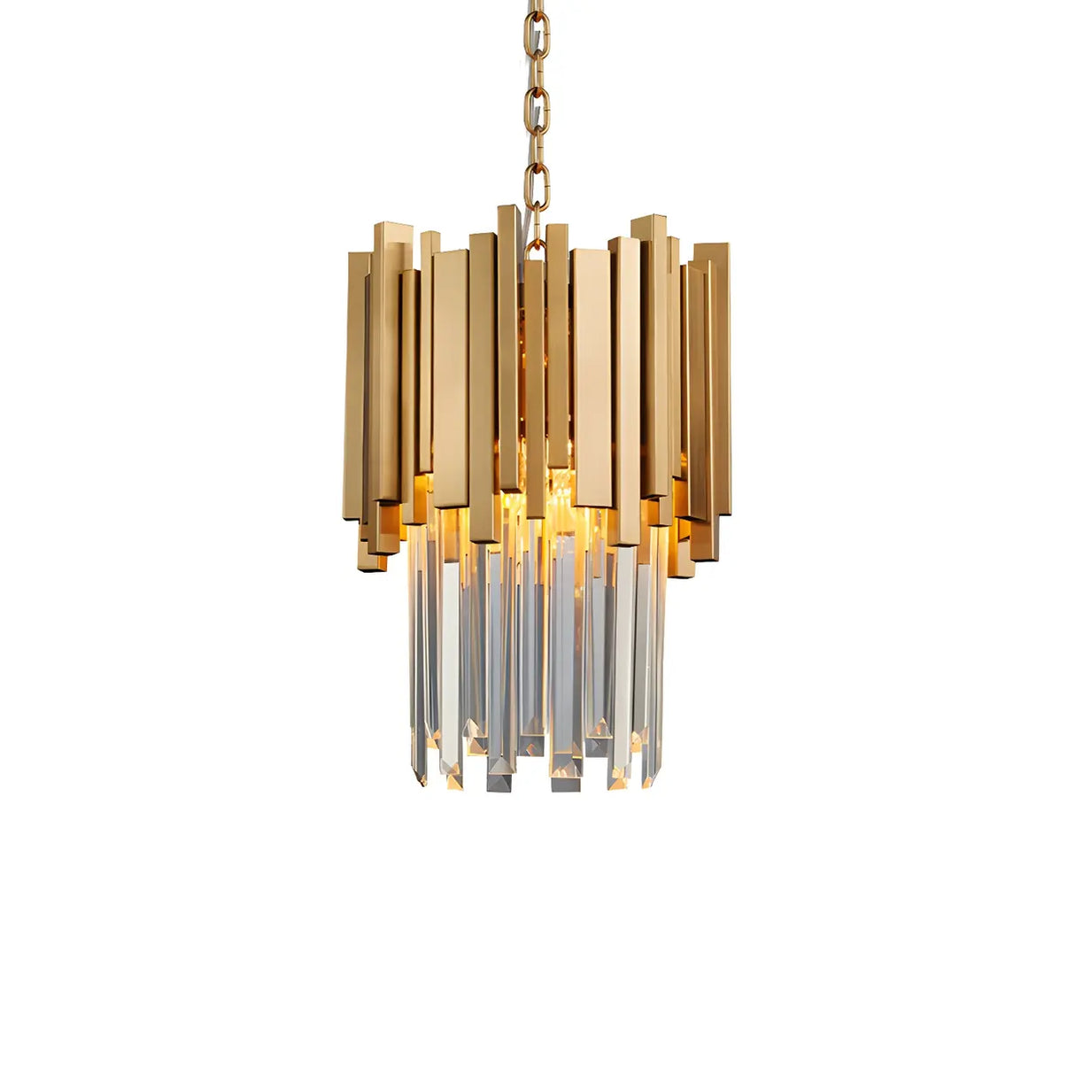 Modernist Mini Tiered Crystal Pendant Light for Dining Image - 3