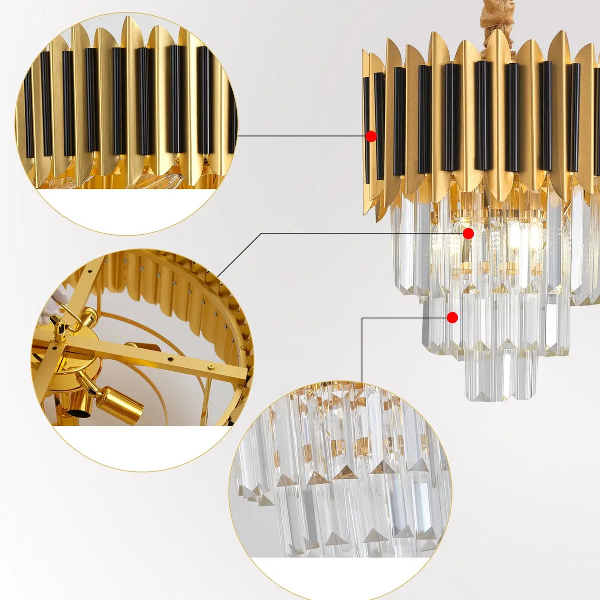 Modernist Mini Tiered Crystal Pendant Light for Dining Image - 5