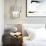Modernist Mini Tiered Crystal Pendant Light for Dining Image - 6
